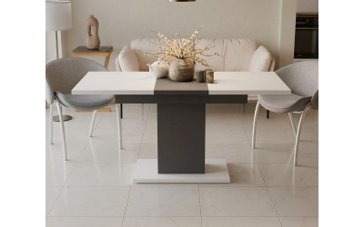 Разтегателна трапезна маса Грейс - Бял/Графит