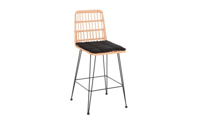 Градински бар стол Allegra HM5643.11 - Натурален/Черен