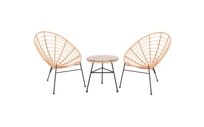 Градинска маса и столове Allegra HM21047.11 - Натурален/Черен