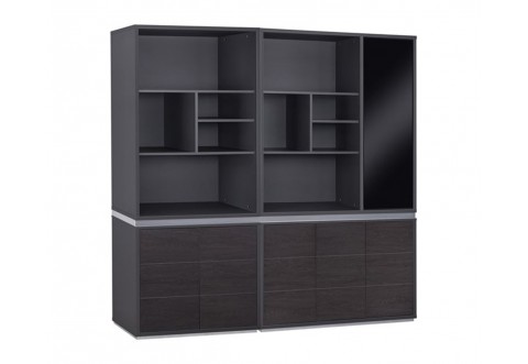 Офис шкаф с вратички Rosewood HM11201 - Венге/Сиво Офис шкаф с вратички Rosewood HM11201 - Венге/Сиво