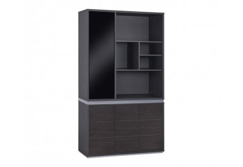 Офис шкаф с вратички Rosewood HM2091L - Венге/Сиво