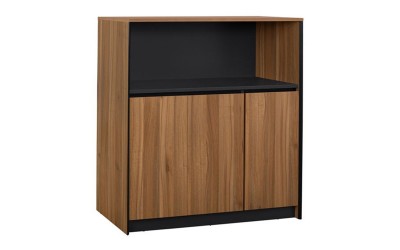 Офис шкаф с вратички Supreme HM2355 - Меден дъб/Сив