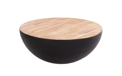 Кръгла холна маса Bowl HM8717.21 - Натурален/Черен