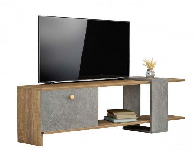 ТВ шкаф Henriette HM8900.13 - Натурален/Сив ТВ шкаф Henriette HM8900.13 - Натурален/Сив