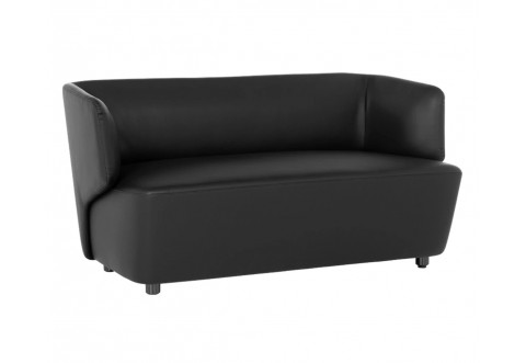 Кожен двуместен диван Tune - 144/75/66 см, Черен