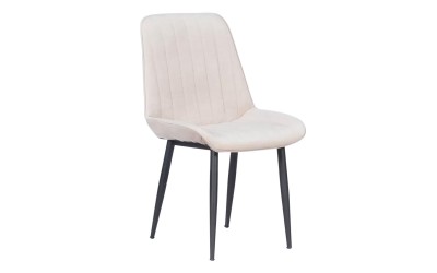 Тапициран трапезен стол Venus - Крем/Черен