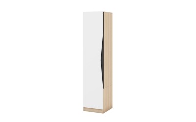 Висок детски еднокрилен гардероб Марти М2 - Кармен/Бяло гланц