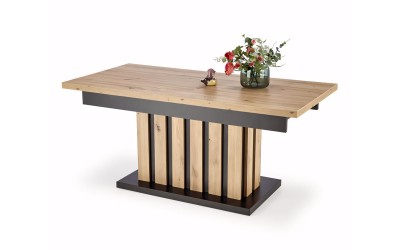 Разтегателна холна и трапезна маса Baretti - Дъб артисан/Черен