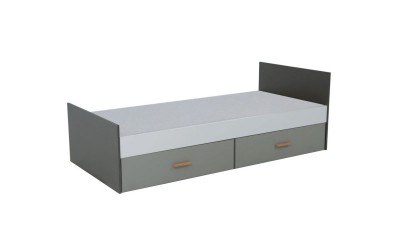 Единично детско легло Timmy 2S 90 - 90/200 см, Бял/Сив/Графит