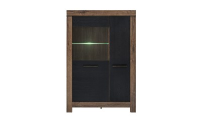 Витринен шкаф BALIN REG1D1W - Дъб монастри / Черен Витринен шкаф BALIN REG1D1W - Дъб монастри / Черен
