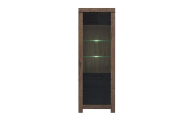 Витринен шкаф BALIN REG1W - Дъб монастри / Черен Витринен шкаф BALIN REG1W - Дъб монастри / Черен