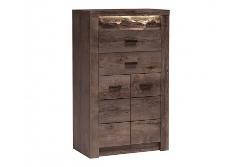 Висок шкаф скрин с 2 чекмеджета Indianapolis I-6 - Тъмен ясен