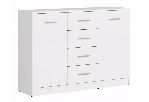 Бял шкаф скрин с 4 чекмеджета Nepo Plus KOM2D4S Бял шкаф скрин с 4 чекмеджета Nepo Plus KOM2D4S