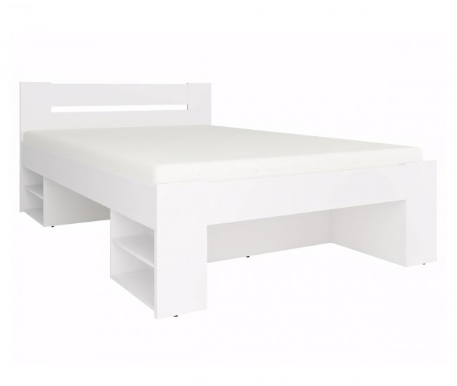 Спалня Nepo Plus LOZ3S/140 - 140/200 см, Бяла Спалня Nepo Plus LOZ3S/140 - 140/200 см, Бяла