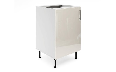 Долен кухненски шкаф Лукс Гланц М2 - 55 см - MDF Крем Гланц
