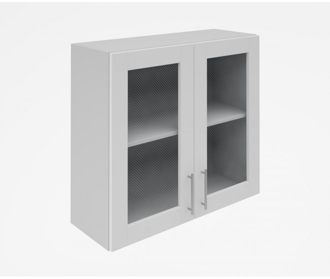 Горен кухненски шкаф Лукс мат М21 - 80 см - MDF Супер мат бял