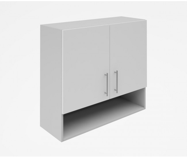 Горен кухненски шкаф Лукс мат М22 - 80 см - MDF Супер мат бял