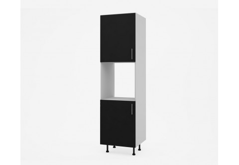Колонен кухненски шкаф Лукс мат М12 - 60 см - MDF Супер мат черно