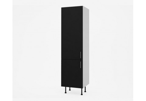 Колонен кухненски шкаф Лукс мат М13 - 60 см - MDF Супер мат черно