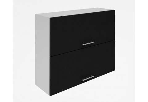 Горен кухненски шкаф Лукс мат М25 - 90 см - MDF Супер мат черно