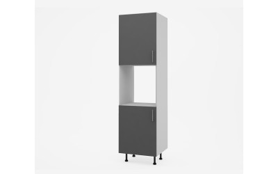 Колонен кухненски шкаф Лукс мат М12 - 60 см - MDF Супер мат сиво