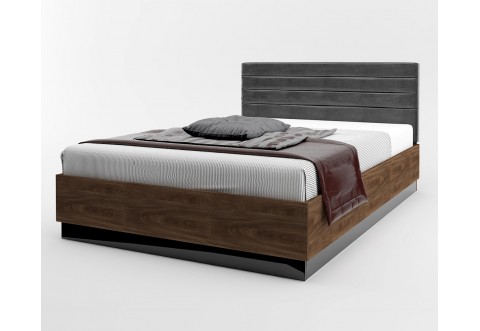 Спалня с матрак Modern M05 - 140/200 см, Дъб кастело бренди/ МДФ Черен гланц Спалня с матрак Modern M05 - 140/200 см, Дъб кастело бренди/ МДФ Черен гланц