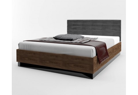 Спалня с матрак Modern M06 - 160/200 см, Дъб кастело бренди/ МДФ Черен гланц Спалня с матрак Modern M06 - 160/200 см, Дъб кастело бренди/ МДФ Черен гланц