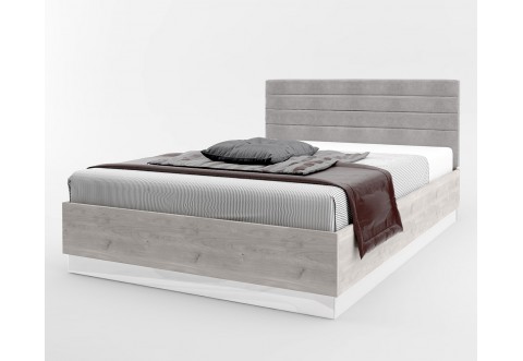 Спалня Modern M05 - 140/200 см, Дъб кастело грейж/ МДФ Бял гланц Спалня Modern M05 - 140/200 см, Дъб кастело грейж/ МДФ Бял гланц