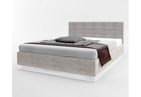 Спалня Modern M06 - 160/200 см, Дъб кастело грейж/ МДФ Бял гланц Спалня Modern M06 - 160/200 см, Дъб кастело грейж/ МДФ Бял гланц