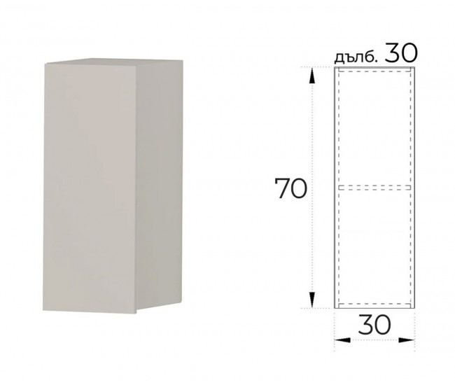 Горен шкаф за кухня Лео G23 - 30 см. Кашмир Горен шкаф за кухня Лео G23 - 30 см. Кашмир