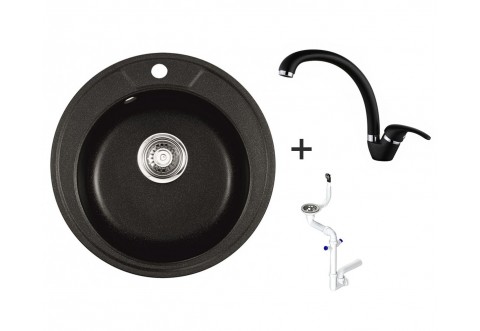 Комплект мивка и смесител ICGS 8301/ICF 237012 Black Комплект мивка и смесител ICGS 8301/ICF 237012 Black