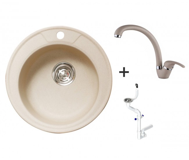 Комплект мивка и смесител ICGS 8301/ICF 237012 Sand Комплект мивка и смесител ICGS 8301/ICF 237012 Sand