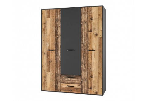 Трикрилен гардероб Сити 1032 - Олд стайл/Графит Трикрилен гардероб Сити 1032 - Олд стайл/Графит