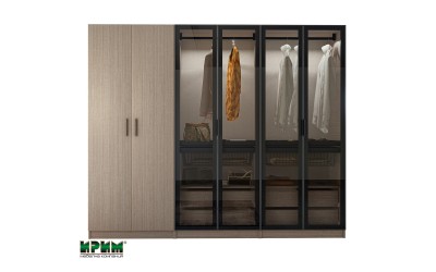 Система за дрешник Dress 30 Мока, Стъклени врати Антрацит