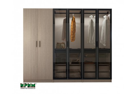 Система за дрешник Dress 30 Мока, Стъклени врати Антрацит