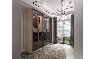 Система за дрешник Dress 32 - Мока, Стъклени врати Антрацит