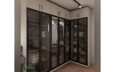 Система за дрешник Dress 35 - Мока, Стъклени врати Антрацит