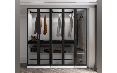 Система за дрешник Dress 40 Бяло фладер Стъклени врати