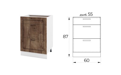 Долен кухненски шкаф Сити БФ-Дъб натурал-06-57 МДФ 60 см