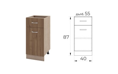 Долен кухненски шкаф Сити МО-24 Орех адмирал 40 см