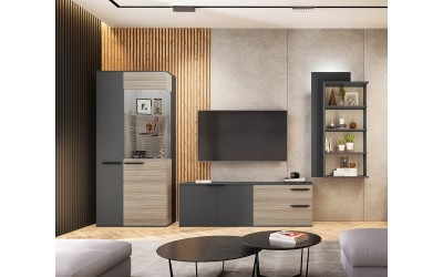 Секция за хол - Chrome - Графит/Сонома/Сонома арвен