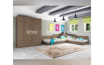 Цялостно детско обзавеждане Сити 7064 - 82/190 см, Орех адмирал