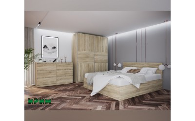 Спален комплект Сити 7083 - 180/200, Сонома тъмна
