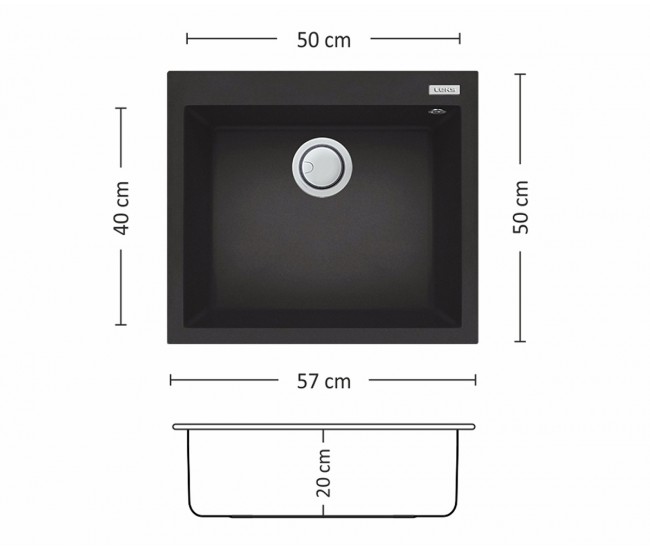 Гранитна мивка за кухня Leks Bloom Plus 570 SI Гранитна мивка за кухня Leks Bloom Plus 570 SI
