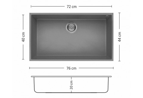 Гранитна мивка за кухня Leks Bloom 760 U