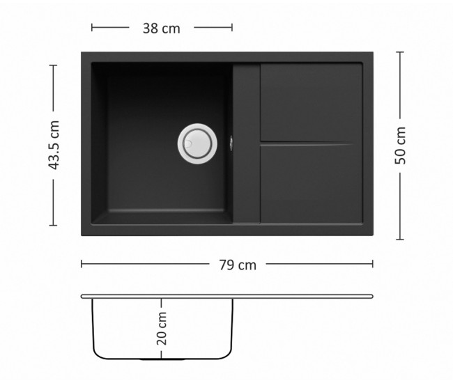 Гранитна мивка за кухня Leks Unico Plus 79.1 Si