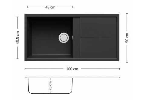 Гранитна мивка за кухня Leks Unico Plus BB 100.1 Si Гранитна мивка за кухня Leks Unico Plus BB 100.1 Si