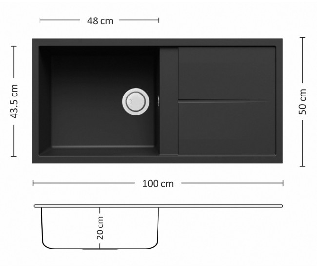 Гранитна мивка за кухня Leks Unico Plus BB 100.1 Si Гранитна мивка за кухня Leks Unico Plus BB 100.1 Si