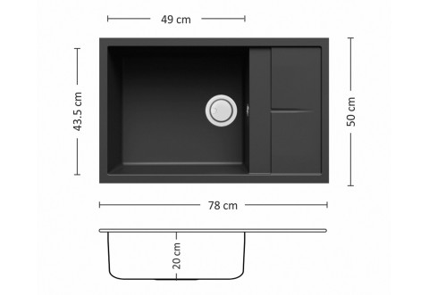 Гранитна мивка за кухня Leks Unico Plus BB 78.1 Si Гранитна мивка за кухня Leks Unico Plus BB 78.1 Si