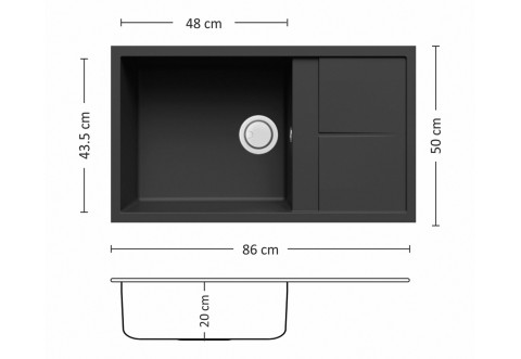 Гранитна мивка за кухня Leks Unico Plus BB 86.1 Si Гранитна мивка за кухня Leks Unico Plus BB 86.1 Si